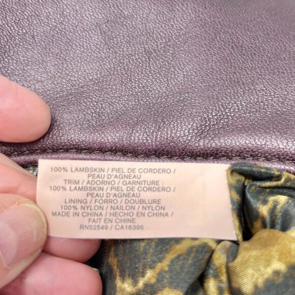 Laundry By Shelli Segal Bag SOFT Lambskin Leather Hobo Color Eggplant - Picture 6 of 15